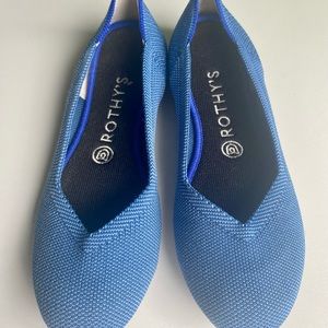 Rothy’s Rounded Toe Flats Shoes Size 7.5 Chambray blue excellent used condition